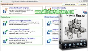 Registry First Aid Platinum 11.3.1 Build 2618 (x64) Multilingual Free Download