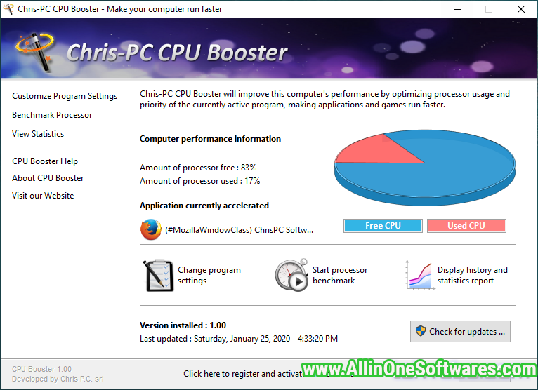 Chris-PC CPU Booster 2.06.10 Free Downloadad