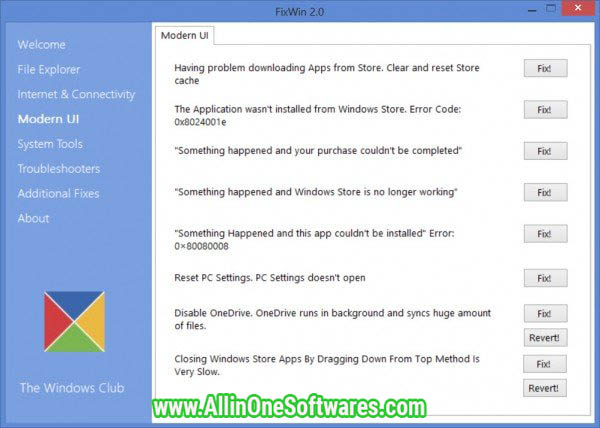 FixWin For Windows 8 2.2 Free Download