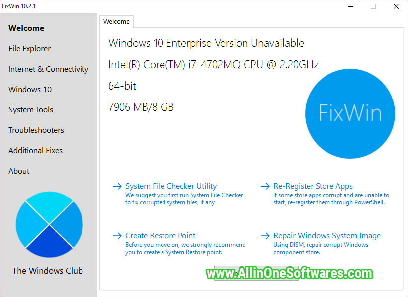 FixWin for Windows 10 10.2.2.0 Free Download