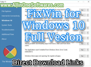 FixWin for Windows 10 10.2.2.0 Free Download