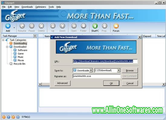 Gigaget Download Manager 1.0.0.23 Free Download