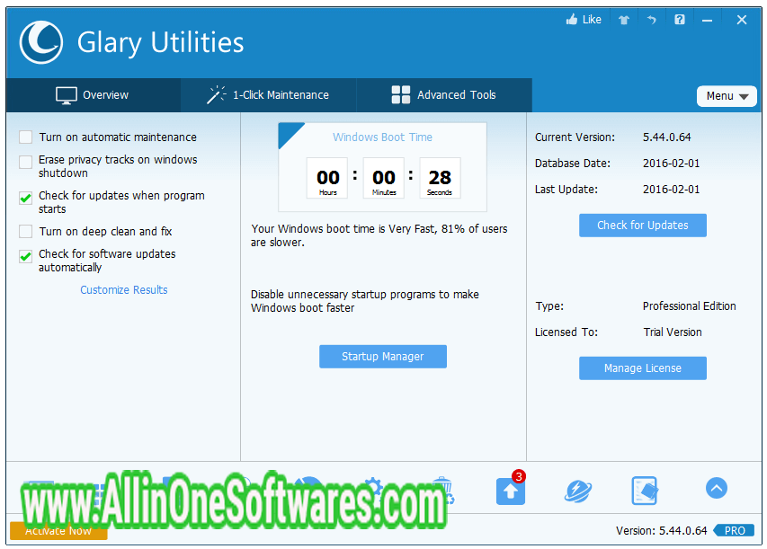 Glary Utilities Pro 5.191.0.220 with crack