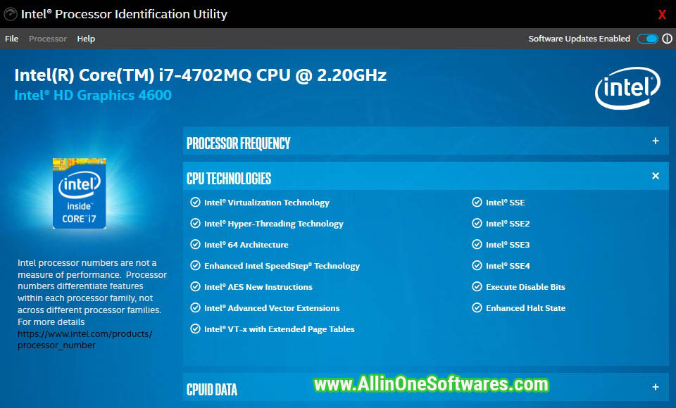 Intel Processor Identification Utility 6.5.115.105 Free Download