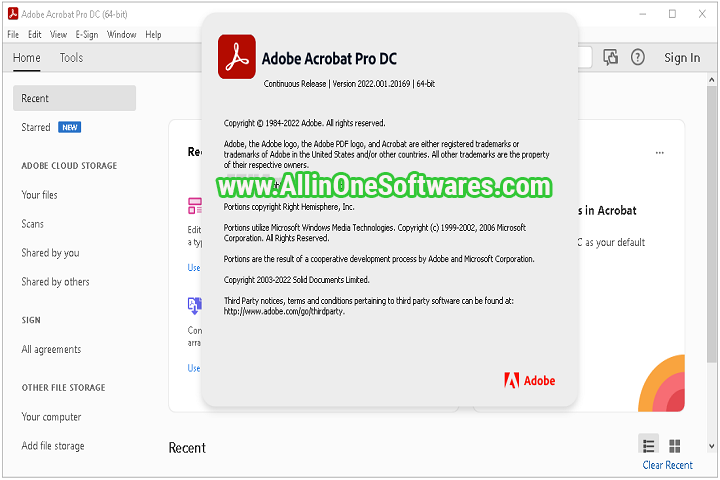Adobe Acrobat Pro DC v2022.001.20169  Free Download With Crack