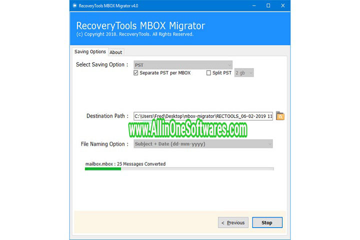 RecoveryTools MBOX Migrator 8.0 Free Download With Patch