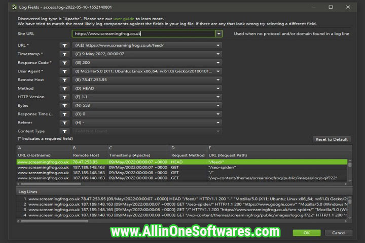 Screaming Frog Log File Analyser 5.2 Free Download With Patch