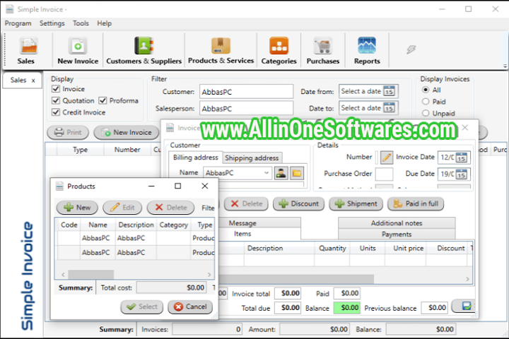 SimpleSoft Simple Invoice 3.25.0.1 Free Download With Crack