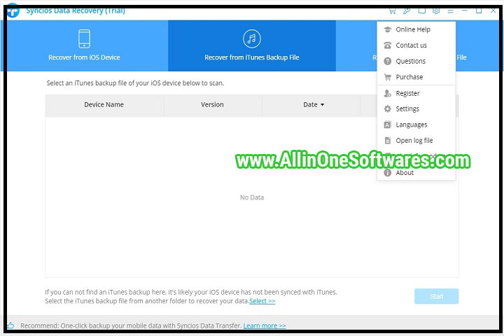 Anvsoft SynciOS Data Recovery 3.2.2 Free Download With Patch